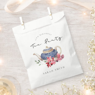 Sachets En Papier Fleur de théière Bleu Rouge N'importe quel âge Ann