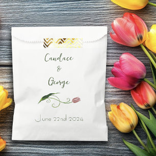 Sachets En Papier Fleur de tulipe rose