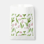 Sachets En Papier Fleur de tulipe rose moderne personnalisée (Devant)