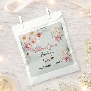 Sachets En Papier Fleur Élégante 100e Anniversaire