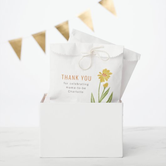 Sachets En Papier Fleur jaune avec Baby shower Bud (Fête)
