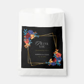 Sachets En Papier Fleur mexicaine moderne Mariage noir (Devant)