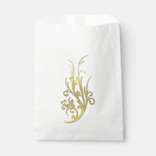 Sachets En Papier Fleur Or Abstraite de luxe Faux