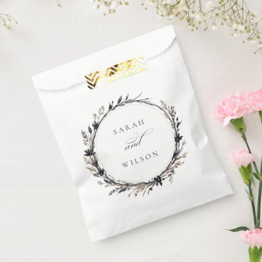 Sachets En Papier Fleur sauvage Boho Black Brown Automne Mariage (Scellé)