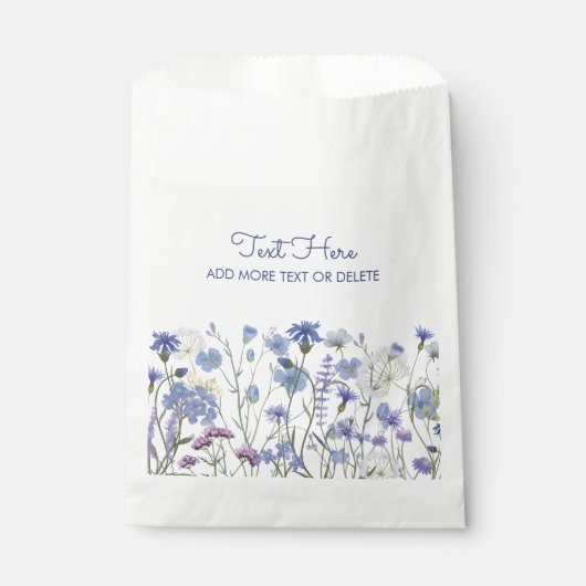 Sachets En Papier Fleur sauvage d'aquarelle bleu Meadow (Devant)