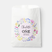 Sachets En Papier Fleur sauvage fille premier anniversaire Merci (Devant)