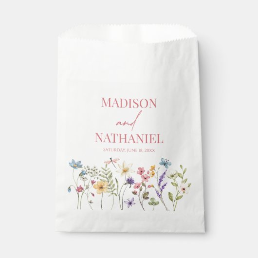 Sachets En Papier Fleur sauvage Fleur Fleur Flore Jardin Mariage (Devant)