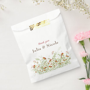 Sachets En Papier Fleur sauvage Jaune Feuillage de Tagète Mariage