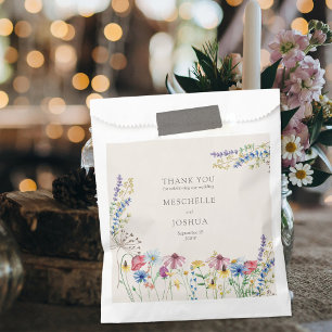 Sachets En Papier Fleur sauvage Pays Floral Merci Mariage