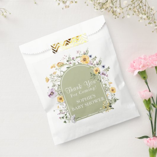 Sachets En Papier Fleur sauvage Sage Green Baby dans le Baby shower (Scellé)