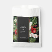Sachets En Papier Fleur tropicale et mariage feuille couleur foncé (Devant)
