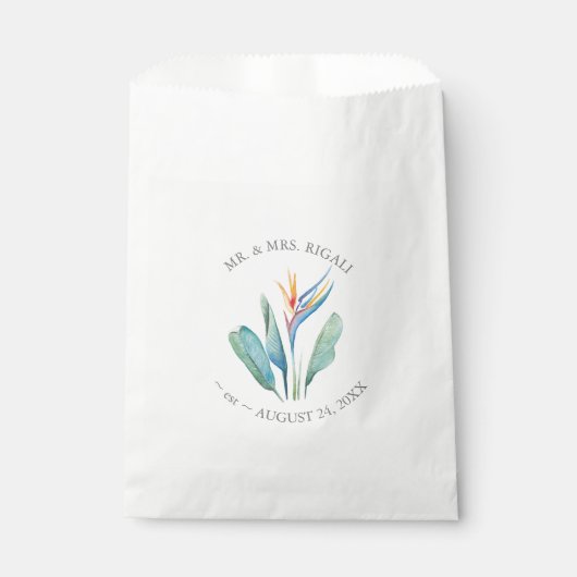 Sachets En Papier Fleur tropicale orange (Devant)