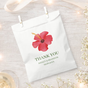 Sachets En Papier Fleur Tropicale Rose Mariage Remerciements