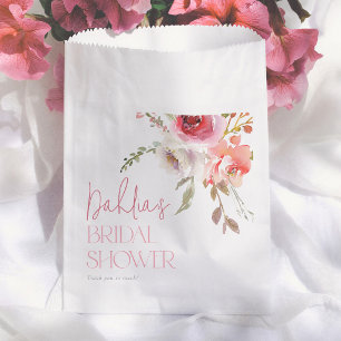 Sachets En Papier Fleurs à l'aquarelle Mariage Moderne Shower