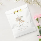 Sachets En Papier Fleurs beiges & Sage & Merci Fête des mariées Bow (Scellé)