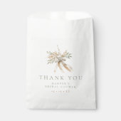 Sachets En Papier Fleurs beiges & Sage & Merci Fête des mariées Bow (Devant)