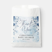 Sachets En Papier Fleurs Bleues Élégantes C'est un Baby shower garço (Devant)