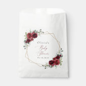 Sachets En Papier Fleurs Bourgognes, Fleurs Rouges, Baby shower (Devant)
