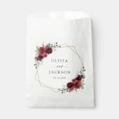 Sachets En Papier Fleurs Bourgognes, Fleurs rouges, Mariage Floral (Devant)