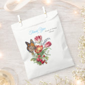 Sachets En Papier Fleurs d'aquarelle avec papillons visités (Coupé)