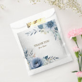 Sachets En Papier Fleurs d'Aquarelle bleu Dusty Silver Elégant (Scellé)