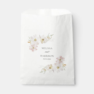 Sachets En Papier Fleurs d'aquarelle crème et bleu
