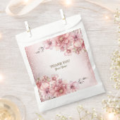 Sachets En Papier Fleurs d'aquarelle rose fêtards Parties scintillan (Coupé)