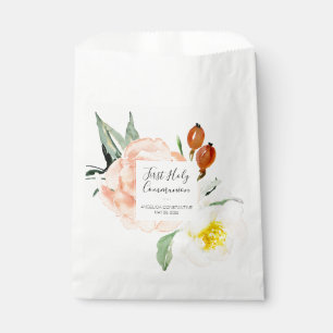 Sachets En Papier Fleurs d'aquarelle rose Filles Communion