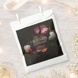 Sachets En Papier Fleurs de Bourgogne foncées Élégant Romantique Noi