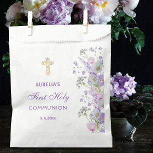 Sachets En Papier Fleurs de lilas à l'aquarelle Première communion