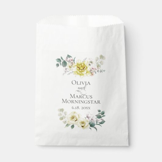 Sachets En Papier Fleurs de Mariage Sunny Cheery Jaune (Devant)