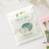 Sachets En Papier fleurs de mariage verdure blanc bleu (Scellé)