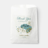 Sachets En Papier fleurs de mariage verdure blanc bleu (Devant)