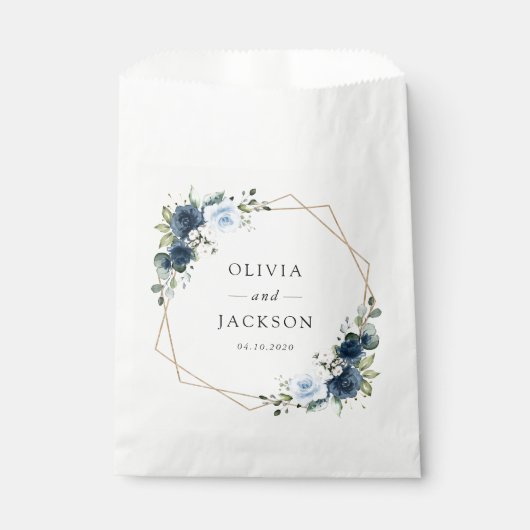 Sachets En Papier Fleurs de marine, Fleurs bleues, Boho, Mariage flo (Devant)