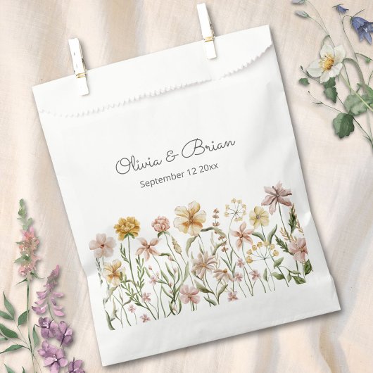 Sachets En Papier Fleurs de Prairie de Fleur Sauvage Aquarelle Perso