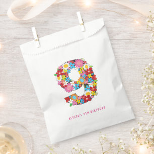 Sachets En Papier Fleurs de printemps Cinq 9e fête d'anniversaire Fa