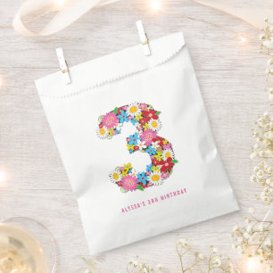 Sachets En Papier Fleurs de Printemps Whimsical Fête de fille 3e ann