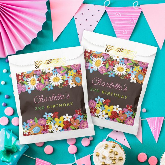Sachets En Papier Fleurs de printemps Whimsical Jardin Fête d'annive