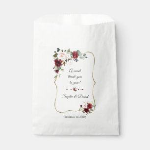 Sachets En Papier Fleurs de teint burgundy mariage bleu de minuit