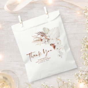 Sachets En Papier Fleurs de terre cuite blanche ivoire Boho Merci