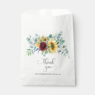Sachets En Papier Fleurs de Tournesols et Roses Rustiques