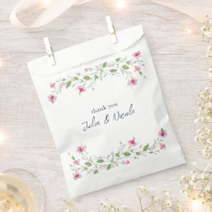 Sachets En Papier Fleurs d'Hibiscus Rose Bleu Navy Poussiéreux Maria