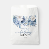Sachets En Papier Fleurs florales bleu Dusty Anniversaire Brunch Par (Devant)