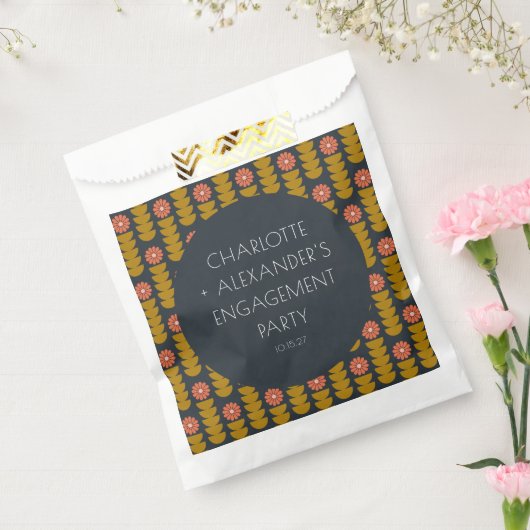 Sachets En Papier Fleurs géométriques élégantes pour une fête de fia (Scellé)