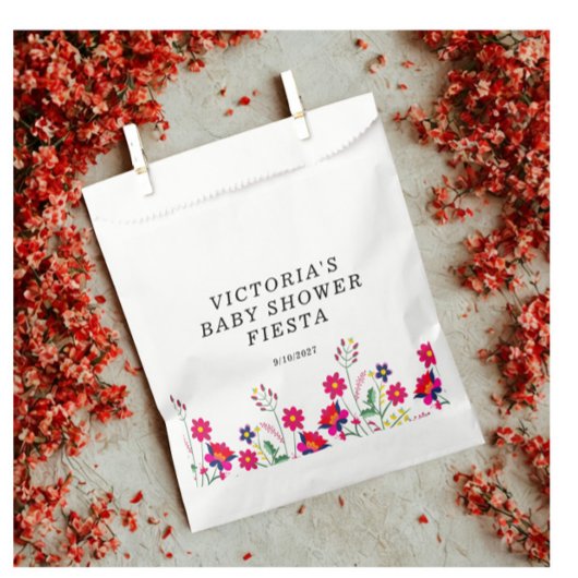 Sachets En Papier Fleurs mexicaines Baby shower Fiesta