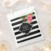 Sachets En Papier Fleurs Noires Et Blanches Et Roses (Coupé)