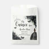 Sachets En Papier Fleurs noires Papillons Robe fille Quinceanera (Devant)