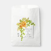 Sachets En Papier Fleurs orange, arche et monogramme mariage de auto (Devant)