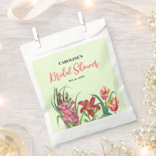 Sachets En Papier Fleurs printanières de couleur chaude pour douche 