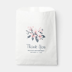Sachets En Papier Fleurs rose et gris Aquarelle classique Anniversai
